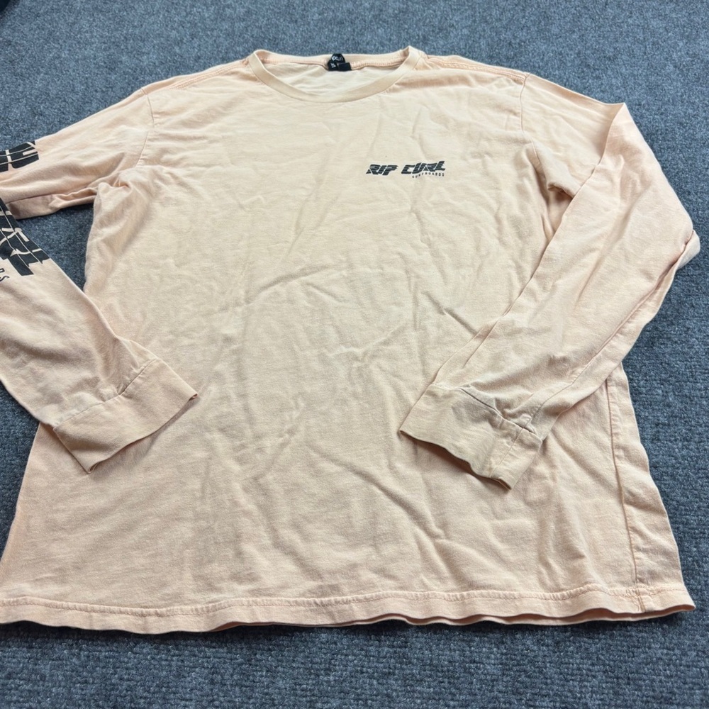 RIP CURL Women’s Long Sleeve Peach Color Logo Shirt Size: 10